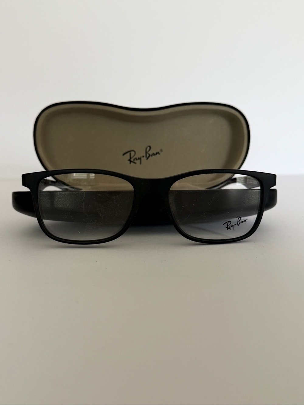 Ray-Ban Men's Black Rectangular Glasses with Case RB 8903 size 55 matte black